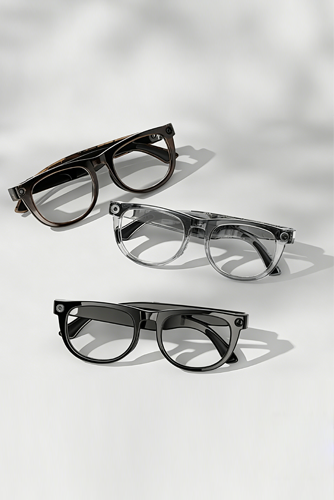 A showcase of the Best Smart Glasses Collection of 2026, featuring multiple frames in transparent, black, and tortoiseshell patterns arranged professionally alongside lifestyle product photography.