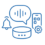 AI interaction icon for smart glasses voice assistant and app control