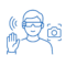 Hands-free capture icon for Neomix AI smart glasses